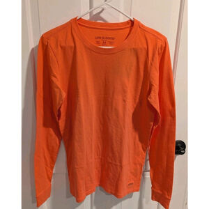 Life Is Good Woman's Medium Orange Long Sleeve T Shirt NWT